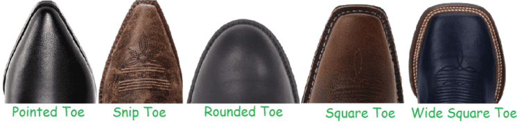 Top 5 Most Popular Cowboy Boot Toe Types From The Guest Room   Toe Shape Min 