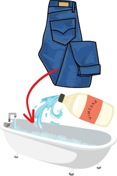 wash jeans with vinegar and cold water