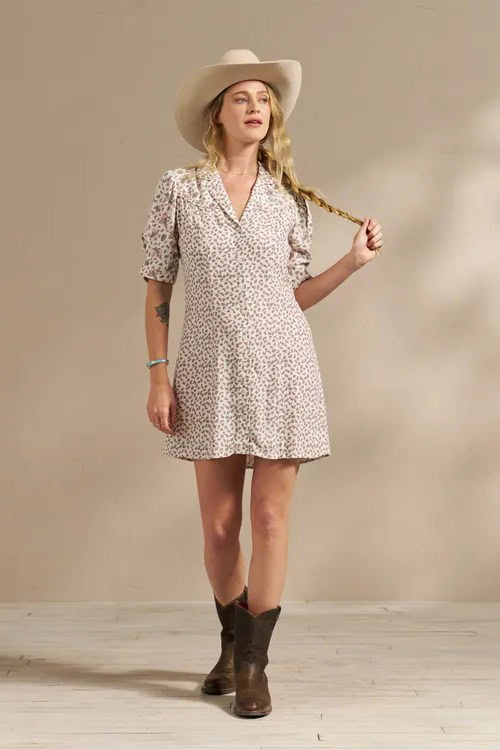 WOMEN'S BUTTON-FRONT SHORT SLEEVE DRESS (Tecovas)