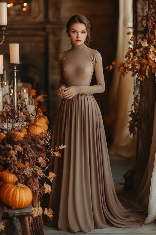 a woman wears a green wedding guest dress with short sleeves