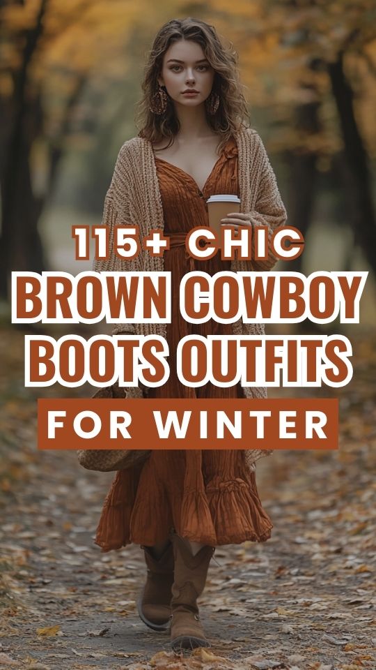 115+ Brown Cowboy Boots Outfit Ideas for Women in Winter: From Casual Days to Glamorous Nights