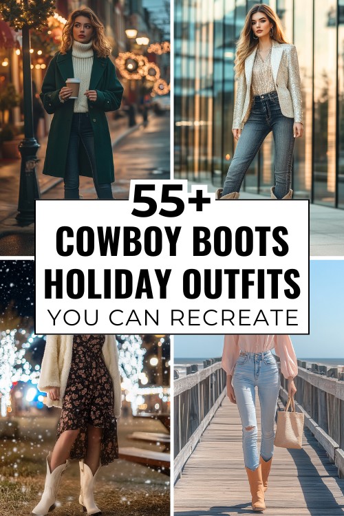 women wears pretty cowboy boots outfits for holiday