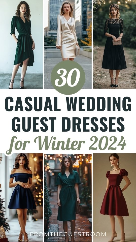 women wear chic casual wedding guest dresses for winter