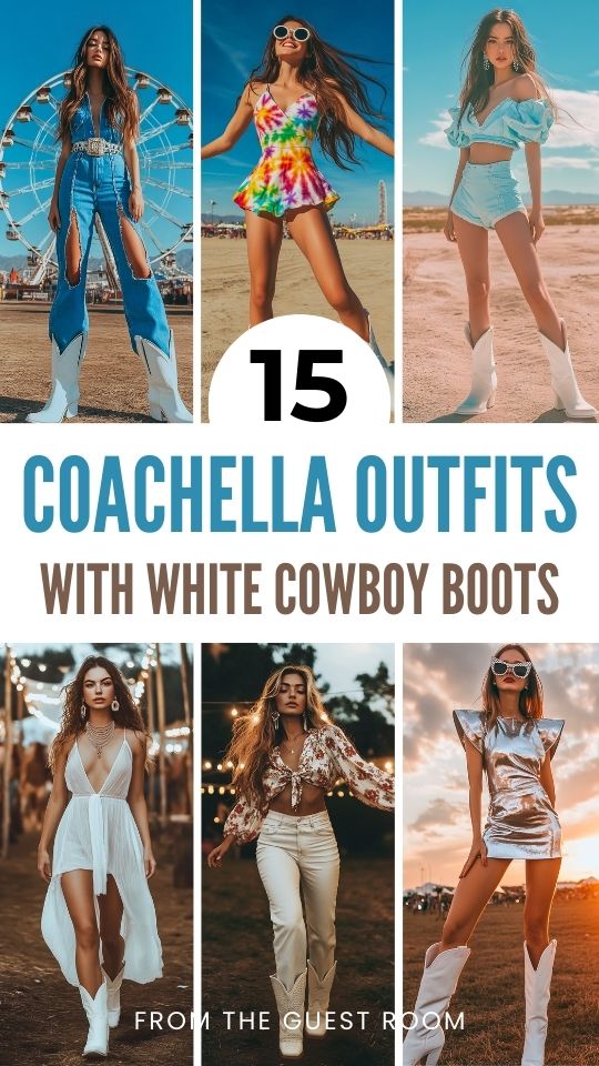 women wear white cowboy boots for coachella